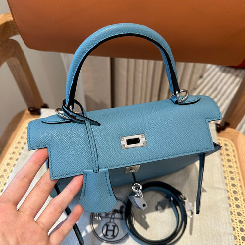 Kelly 25 Bleu Jean Luxury Bag
