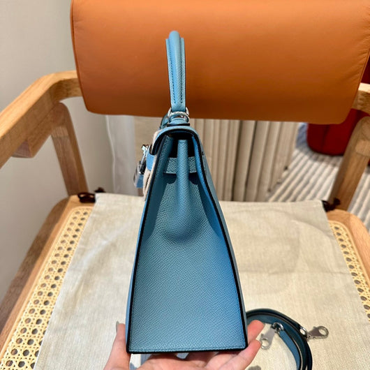 Kelly 25 Bleu Jean Luxury Bag