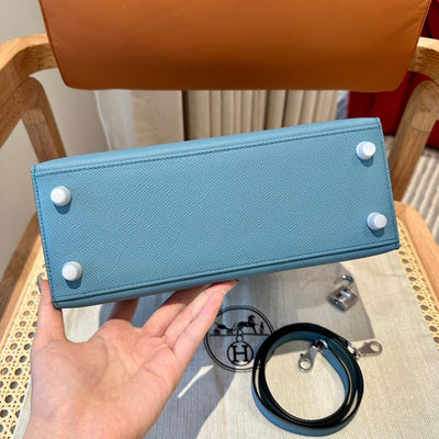 Kelly 25 Bleu Jean Luxury Bag