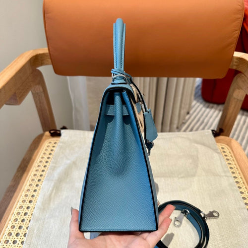 Kelly 25 Bleu Jean Luxury Bag