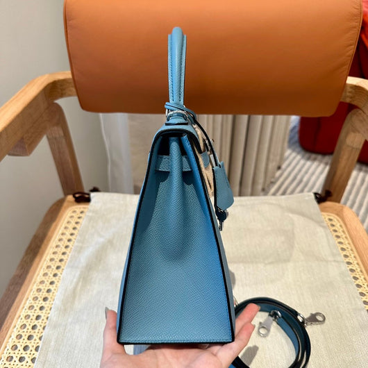 Kelly 25 Bleu Jean Luxury Bag