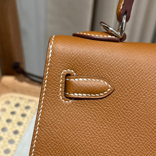 Kelly 25 Gold Palm Print Luxury Bag