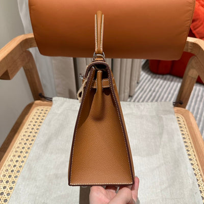 Kelly 25 Gold Palm Print Luxury Bag