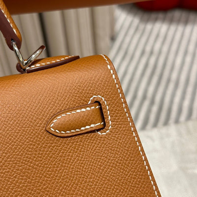 Kelly 25 Gold Palm Print Luxury Bag