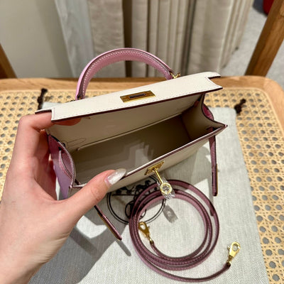 Kelly Mini II Craie Mauve Sylvestre Luxury Bag