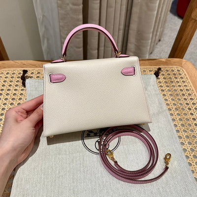 Kelly Mini II Craie Mauve Sylvestre Luxury Bag