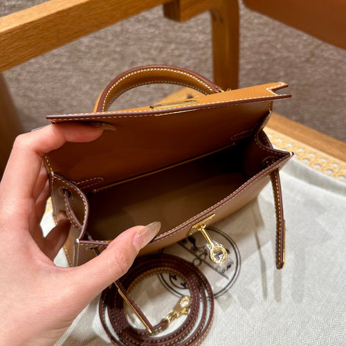 Kelly Mini II Gold Luxury Bag