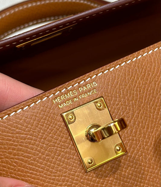 Kelly Mini II Gold Luxury Bag