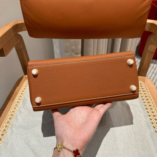Kelly 25 Gold Togo From France Luxury Bag
