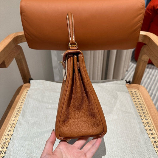 Kelly 25 Gold Togo From France Luxury Bag