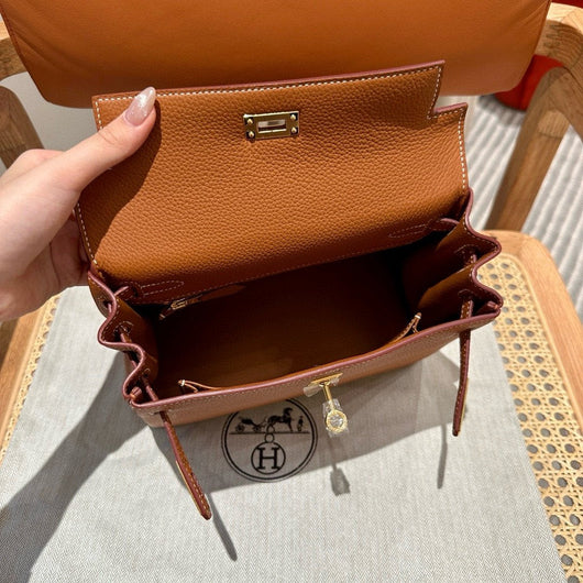 Kelly 25 Gold Togo From France Luxury Bag