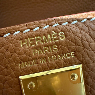 Kelly 25 Gold Togo From France Luxury Bag