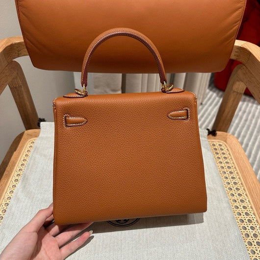 Kelly 25 Gold Togo From France Luxury Bag