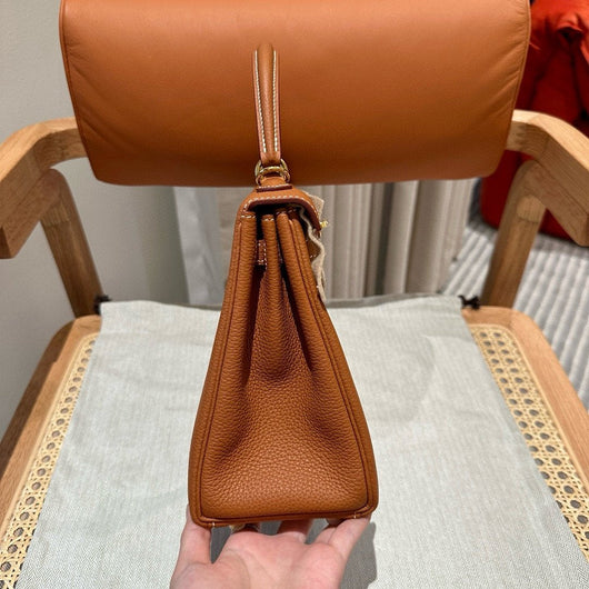 Kelly 25 Gold Togo From France Luxury Bag