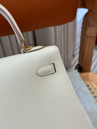 Kelly 25 Craie Gold Buckle Luxury Bag