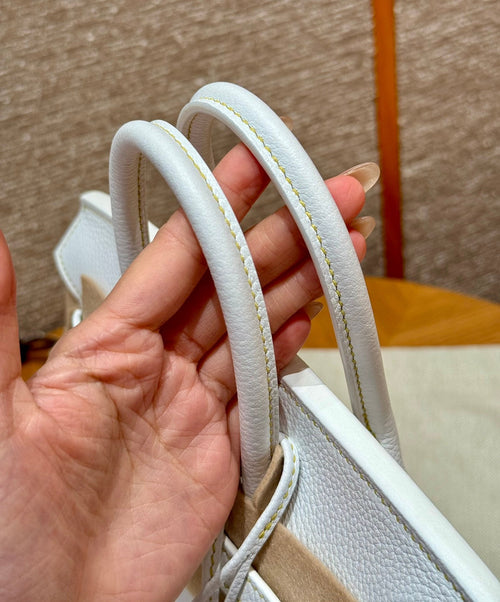 Birkin 25 Blanc Lime Luxury Bag