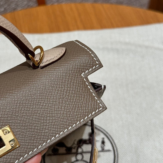 Kelly Mini II Etoupe Trench Luxury Bag