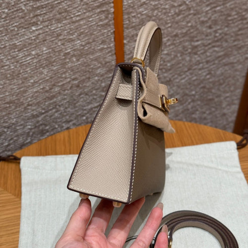 Kelly Mini II Etoupe Trench Luxury Bag