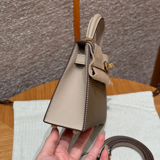 Kelly Mini II Etoupe Trench Luxury Bag