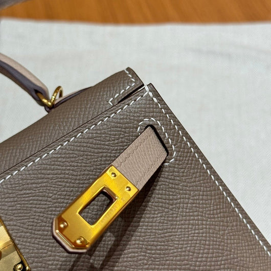 Kelly Mini II Etoupe Trench Luxury Bag
