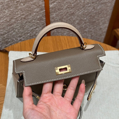 Kelly Mini II Etoupe Trench Luxury Bag
