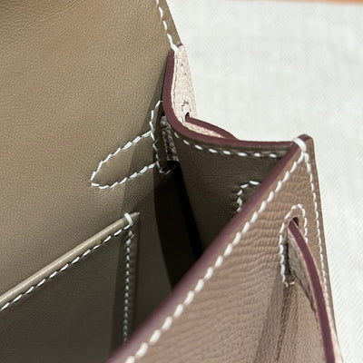 Kelly Mini II Etoupe And Ck Craie Luxury Bag
