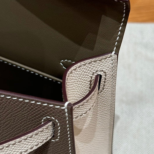 Kelly Mini II Etoupe And Ck Craie Luxury Bag