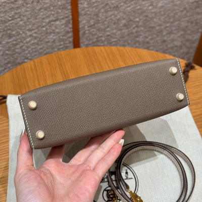 Kelly Mini II Etoupe And Ck Craie Luxury Bag