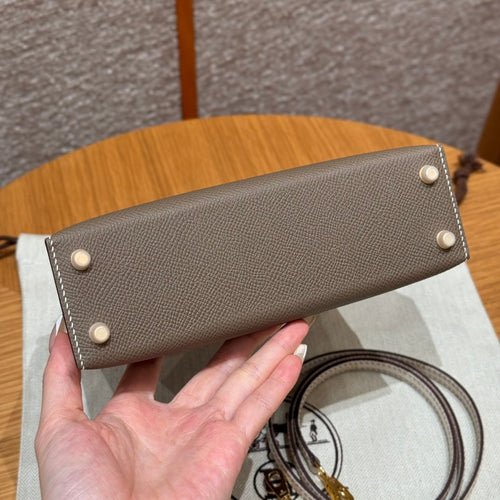 Kelly Mini II Etoupe And Ck Craie Luxury Bag