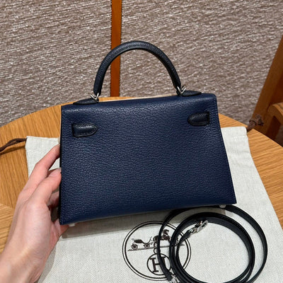 Kelly Mini II Blue Indigo And M Blue Encer Luxury Bag
