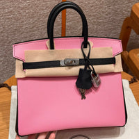 Birkin 25 Pink And Noir Luxury Bag