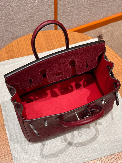 Birkin 25 Bordeaux And Q Rouge Casaque Luxury Bag