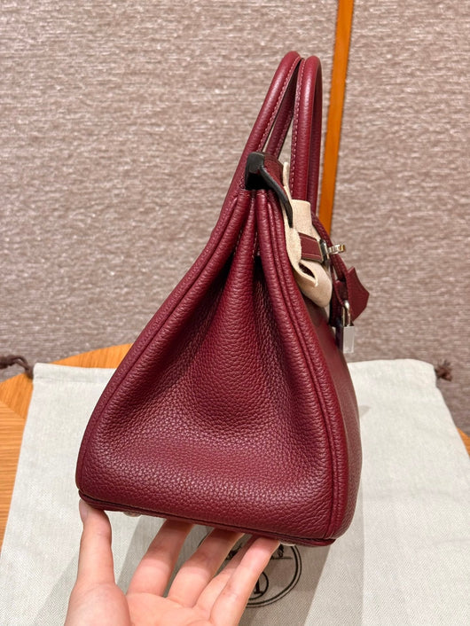 Birkin 25 Bordeaux And Q Rouge Casaque Luxury Bag