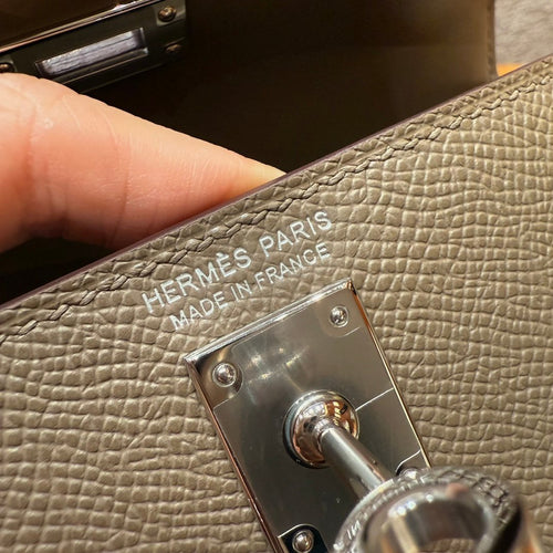 Kelly Mini II Etoupe Noir Ecorce Luxury Bag