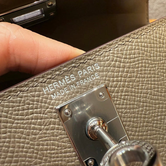 Kelly Mini II Etoupe Noir Ecorce Luxury Bag