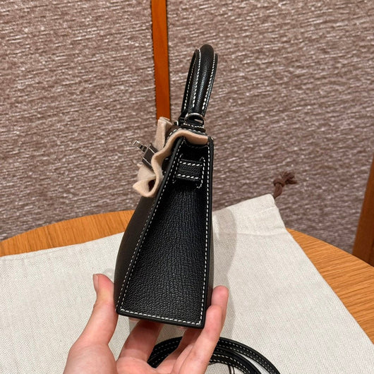 Kelly Mini II Noir And Rouge Coeur Luxury Bag