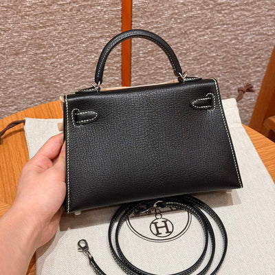 Kelly Mini II Noir And Rouge Coeur Luxury Bag