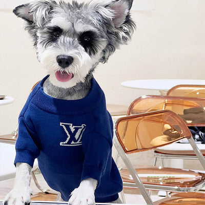 Dogs Blue Black Sleek Sweater