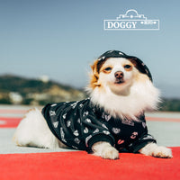 Premium Black Patterned Dog Hoodie for Pets