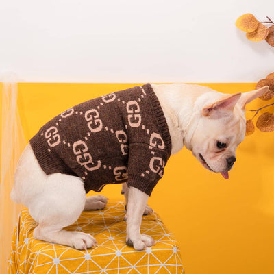 Luxury Coffee Puppy Fire Sweater
