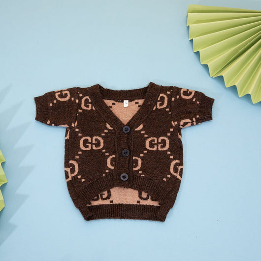 Luxury Coffee Puppy Fire Sweater