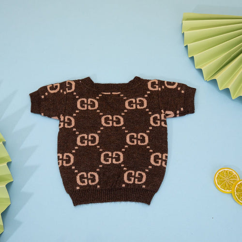 Luxury Coffee Puppy Fire Sweater