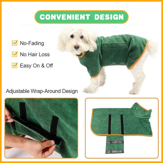 LV Dog Quick Dry Retro Bathrobe